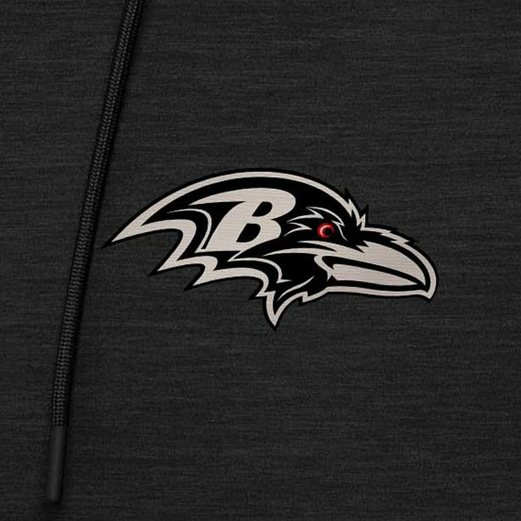Baltimore Ravens Antigua Spikes Raglan Quarter-Zip Hoodie - Heather Black outlet