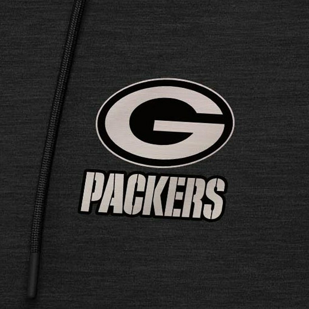 Green Bay Packers Antigua Spikes Raglan Quarter-Zip Hoodie - Heather Black for sale