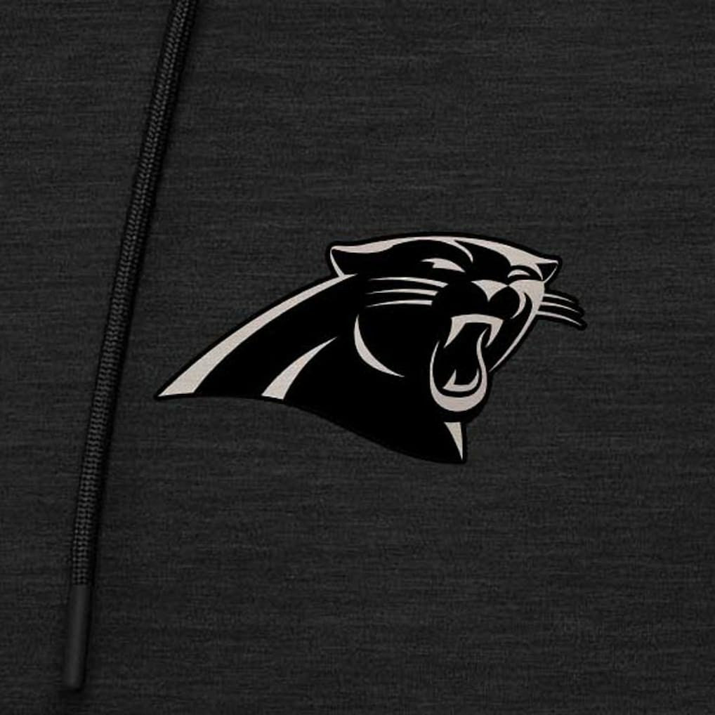 Carolina Panthers Antigua Spikes Raglan Quarter-Zip Hoodie - Heather Black for sale
