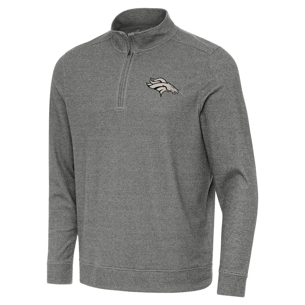 Denver Broncos Antigua Subtle Quarter-Zip Top - Heather Black discount