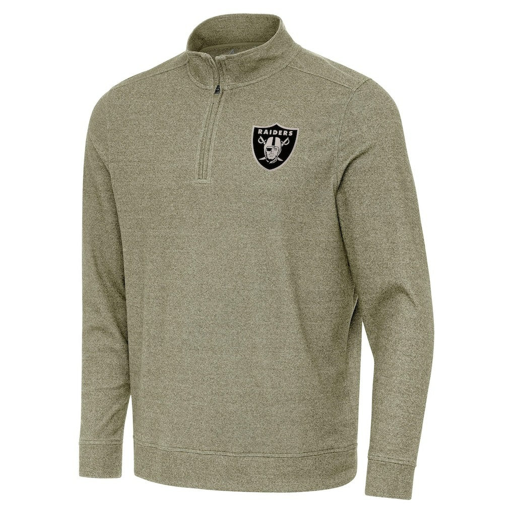 Las Vegas Raiders Antigua Subtle Quarter-Zip Top - Heather Olive discount
