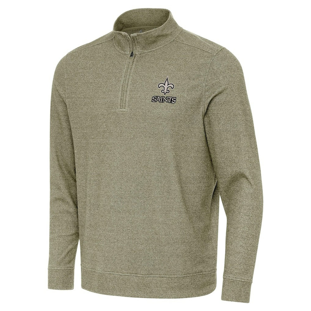 New Orleans Saints Antigua Subtle Quarter-Zip Top - Heather Olive outlet