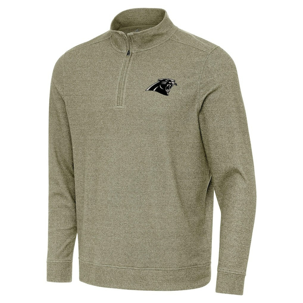 Carolina Panthers Antigua Subtle Quarter-Zip Top - Heather Olive on sale
