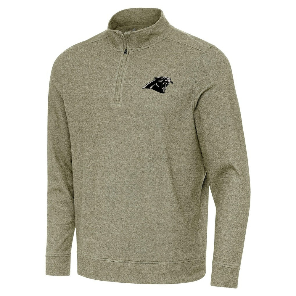 Carolina Panthers Antigua Subtle Quarter-Zip Top - Heather Olive on sale