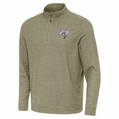 Tampa Bay Buccaneers Antigua Subtle Quarter-Zip Top - Heather Olive for sale