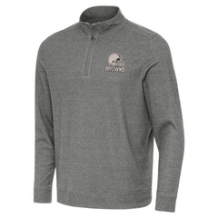 Cleveland Browns Antigua Subtle Quarter-Zip Top - Heather Black on sale