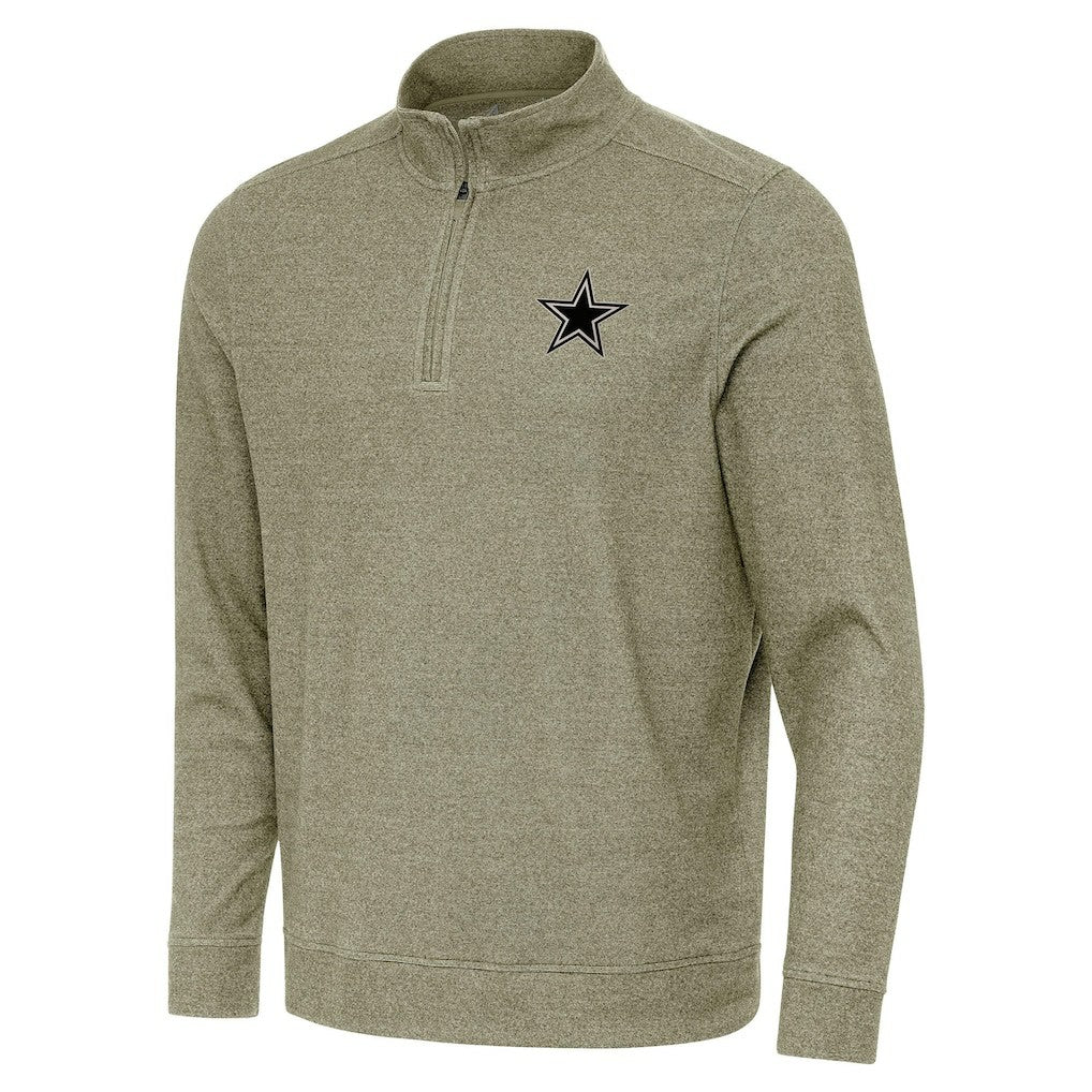 Dallas Cowboys Antigua Subtle Quarter-Zip Top - Heather Olive cheap