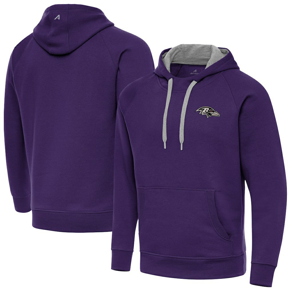 Baltimore Ravens Antigua Brushed Carbon Victory Pullover Hoodie - Purple sale