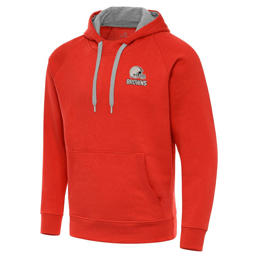 Cleveland Browns Antigua Brushed Carbon Victory Pullover Hoodie - Orange sale