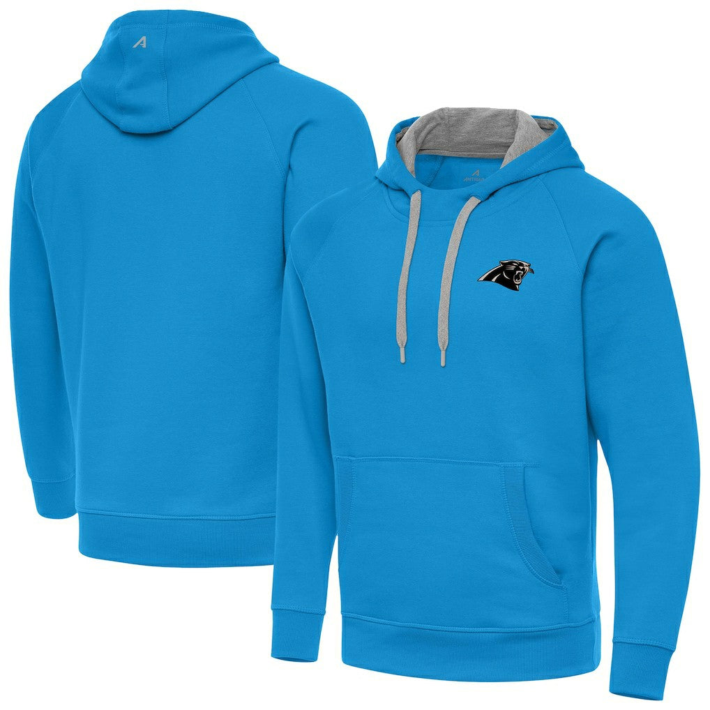 Carolina Panthers Antigua Brushed Carbon Victory Pullover Hoodie - Blue for sale