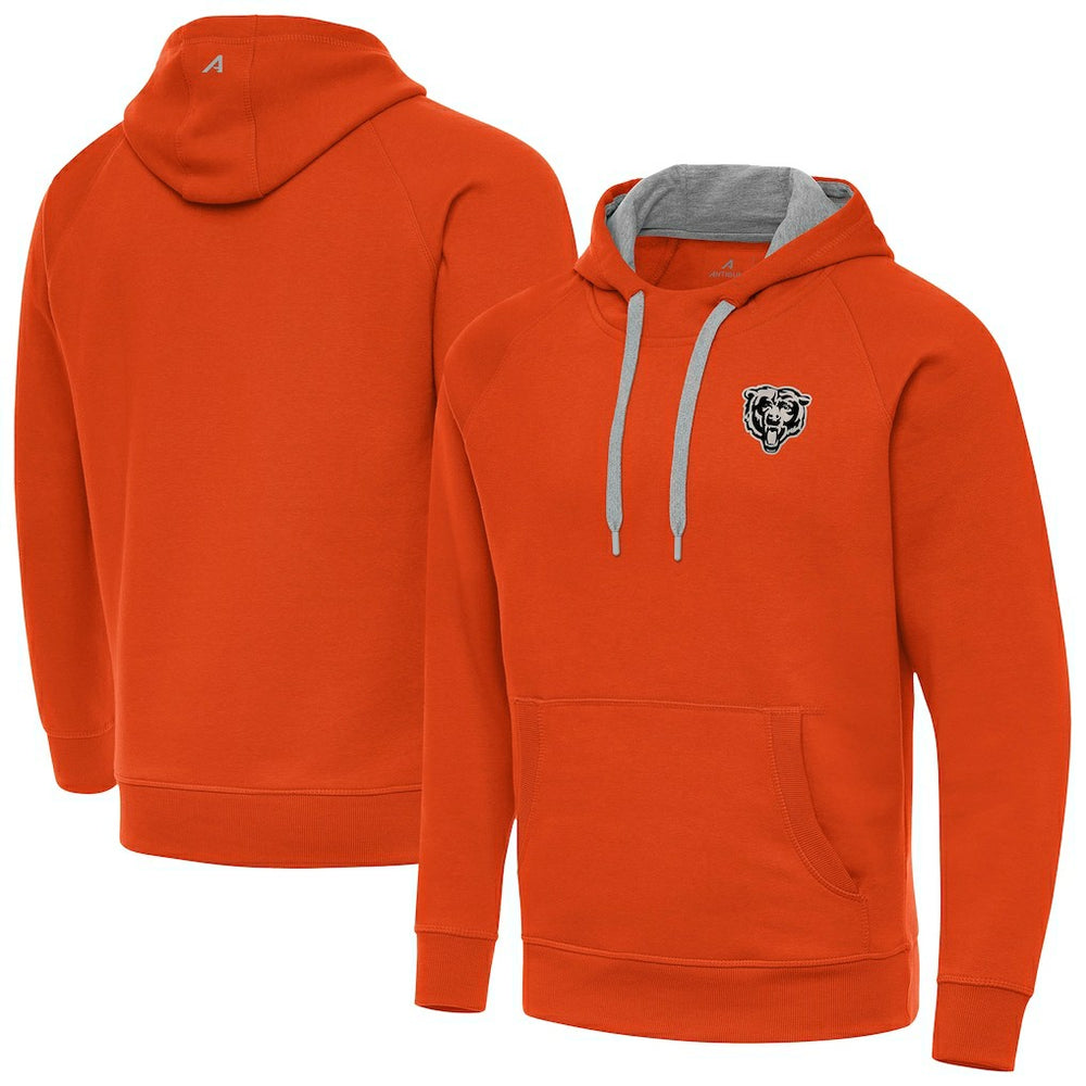 Chicago Bears Antigua Brushed Carbon Victory Pullover Hoodie - Orange discount