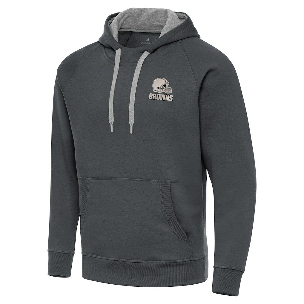 Cleveland Browns Antigua Brushed Carbon Victory Pullover Hoodie - Charcoal for sale