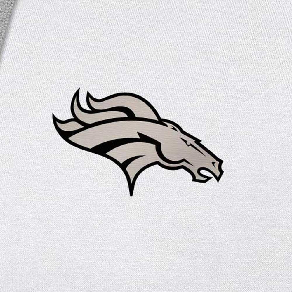 Denver Broncos Antigua Brushed Carbon Victory Pullover Hoodie - White on sale