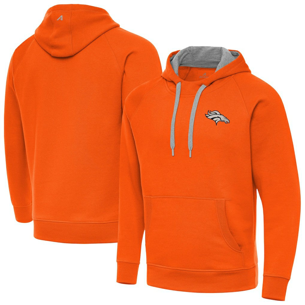 Denver Broncos Antigua Brushed Carbon Victory Pullover Hoodie - Orange online