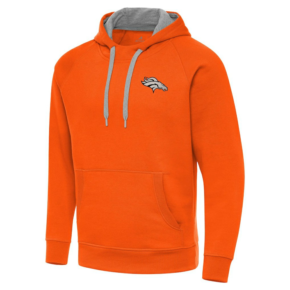 Denver Broncos Antigua Brushed Carbon Victory Pullover Hoodie - Orange online