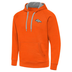 Denver Broncos Antigua Brushed Carbon Victory Pullover Hoodie - Orange online
