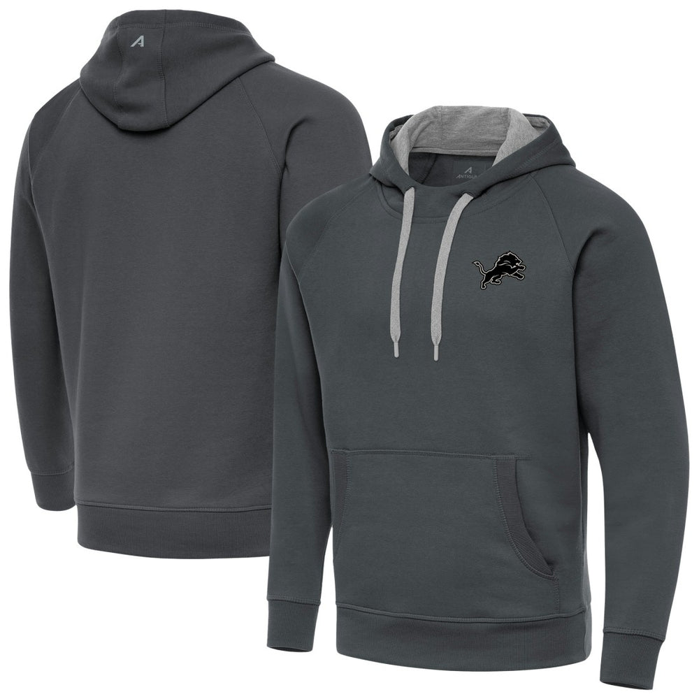 Detroit Lions Antigua Brushed Carbon Victory Pullover Hoodie - Charcoal for sale