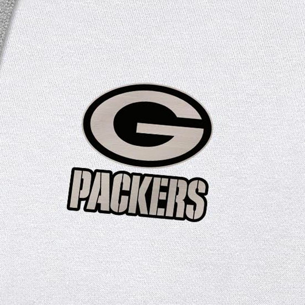 Green Bay Packers Antigua Brushed Carbon Victory Pullover Hoodie - White for sale