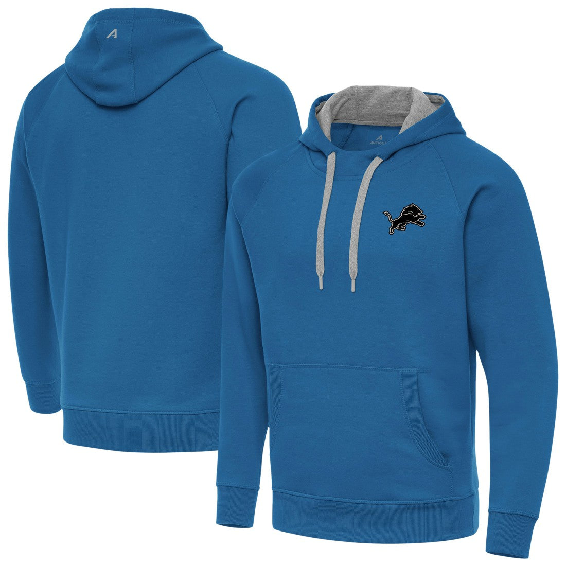 Detroit Lions Antigua Brushed Carbon Victory Pullover Hoodie - Blue on sale