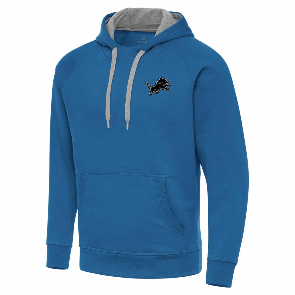 Detroit Lions Antigua Brushed Carbon Victory Pullover Hoodie - Blue on sale