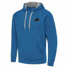 Detroit Lions Antigua Brushed Carbon Victory Pullover Hoodie - Blue on sale