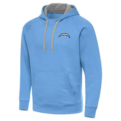 Los Angeles Chargers Antigua Brushed Carbon Victory Pullover Hoodie - Powder Blue discount