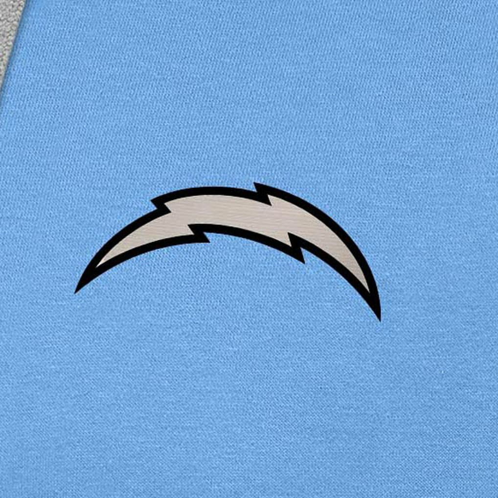 Los Angeles Chargers Antigua Brushed Carbon Victory Pullover Hoodie - Powder Blue discount