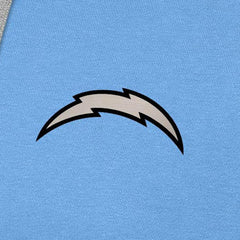 Los Angeles Chargers Antigua Brushed Carbon Victory Pullover Hoodie - Powder Blue discount