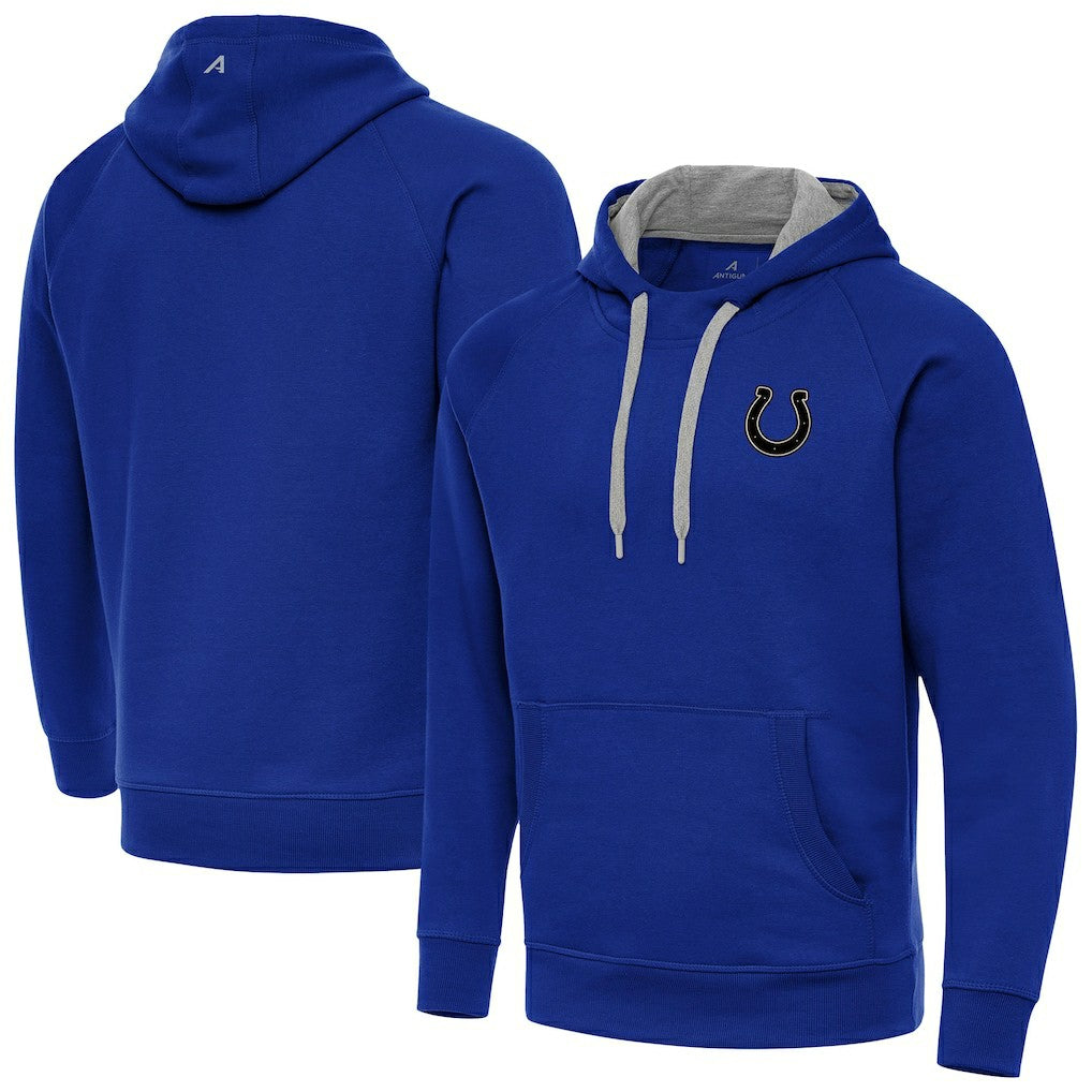 Indianapolis Colts Antigua Brushed Carbon Victory Pullover Hoodie - Royal discount