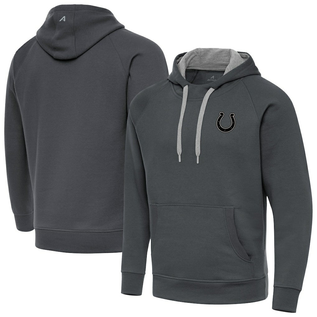 Indianapolis Colts Antigua Brushed Carbon Victory Pullover Hoodie - Charcoal for sale