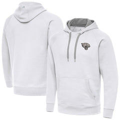 Jacksonville Jaguars Antigua Brushed Carbon Victory Pullover Hoodie - White for sale
