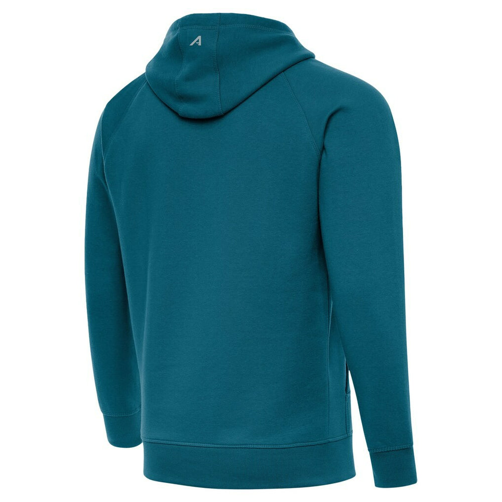 Jacksonville Jaguars Antigua Brushed Carbon Victory Pullover Hoodie - Teal on sale