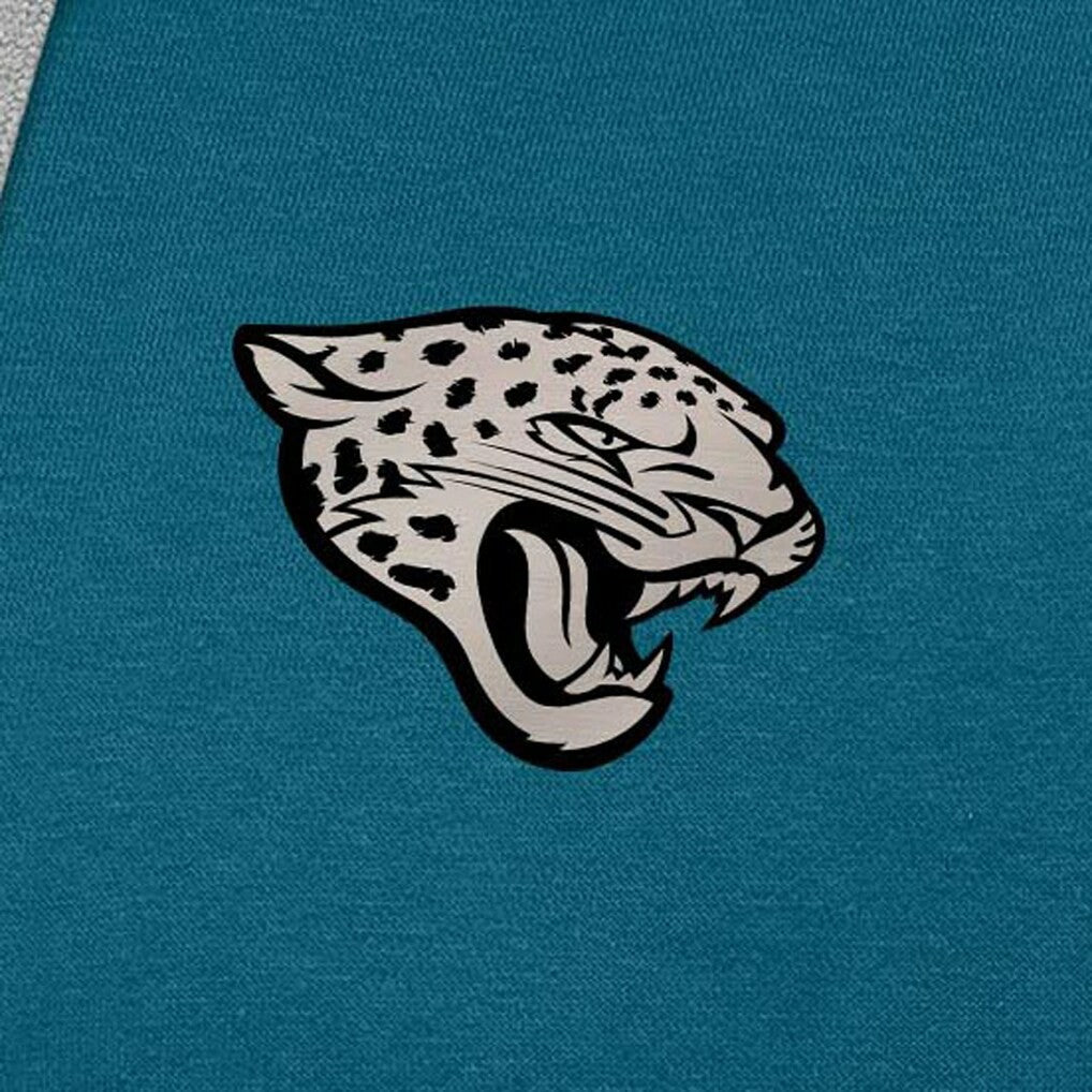 Jacksonville Jaguars Antigua Brushed Carbon Victory Pullover Hoodie - Teal on sale