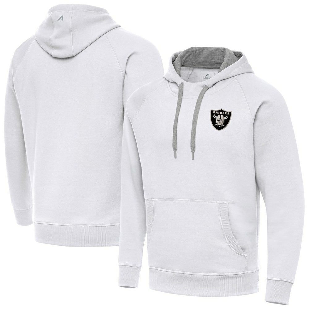 Las Vegas Raiders Antigua Brushed Carbon Victory Pullover Hoodie - White online
