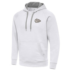Kansas City Chiefs Antigua Brushed Carbon Victory Pullover Hoodie - White for sale