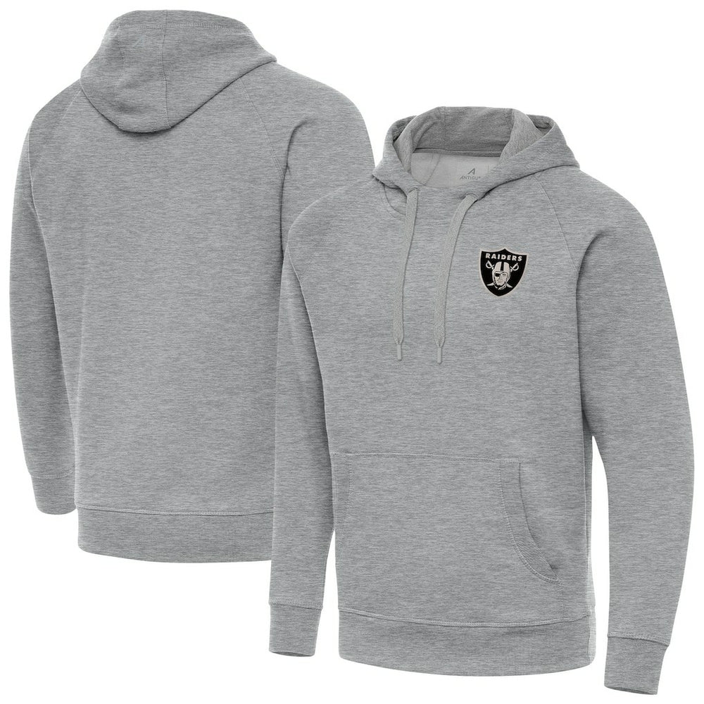 Las Vegas Raiders Antigua Brushed Carbon Victory Pullover Hoodie - Heather Gray sale
