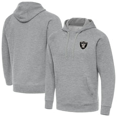 Las Vegas Raiders Antigua Brushed Carbon Victory Pullover Hoodie - Heather Gray sale