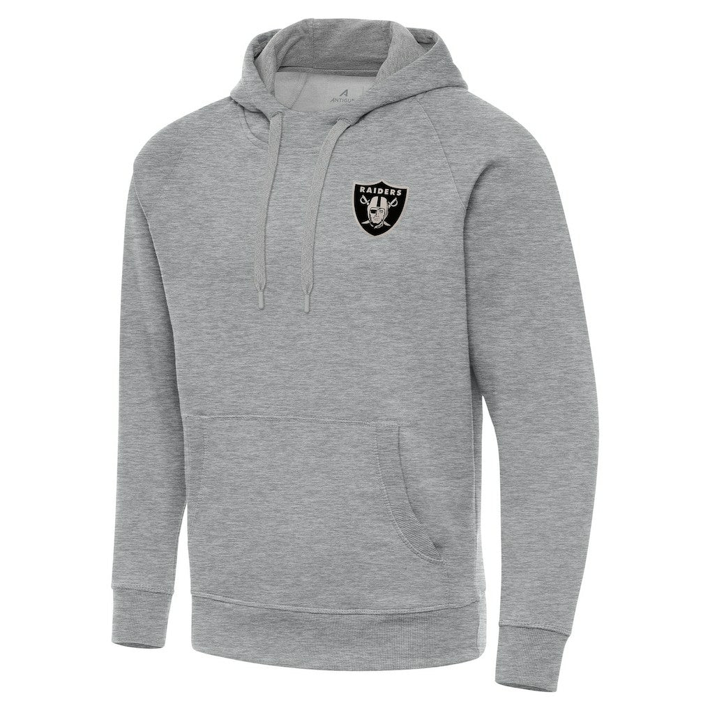 Las Vegas Raiders Antigua Brushed Carbon Victory Pullover Hoodie - Heather Gray sale