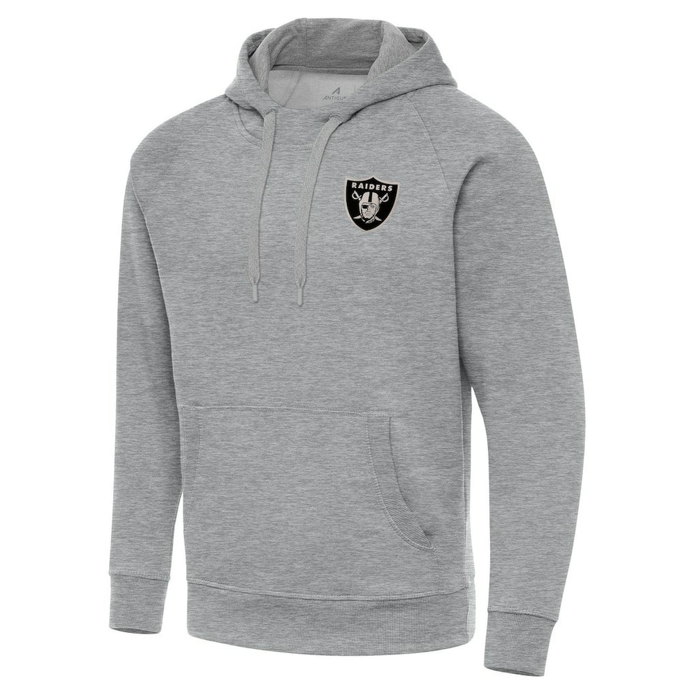 Las Vegas Raiders Antigua Brushed Carbon Victory Pullover Hoodie - Heather Gray sale