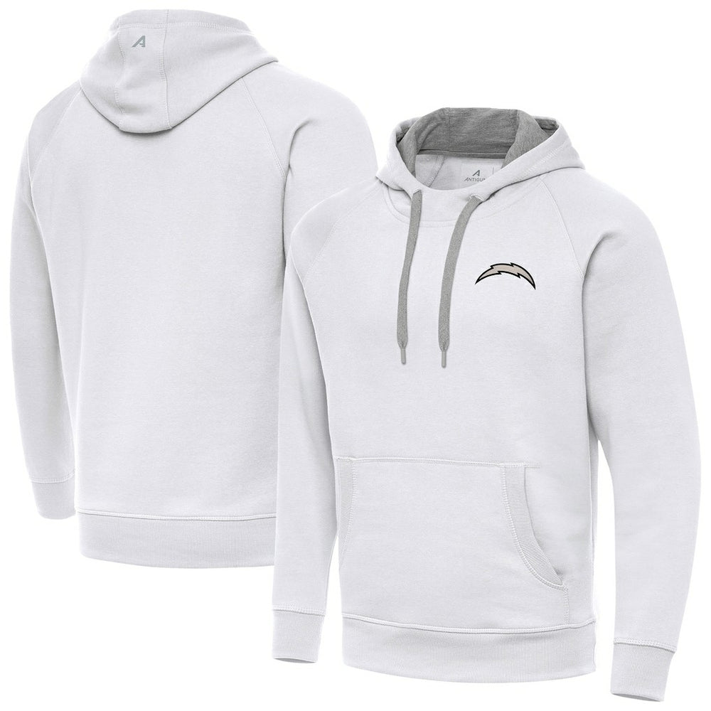 Los Angeles Chargers Antigua Brushed Carbon Victory Pullover Hoodie - White for sale
