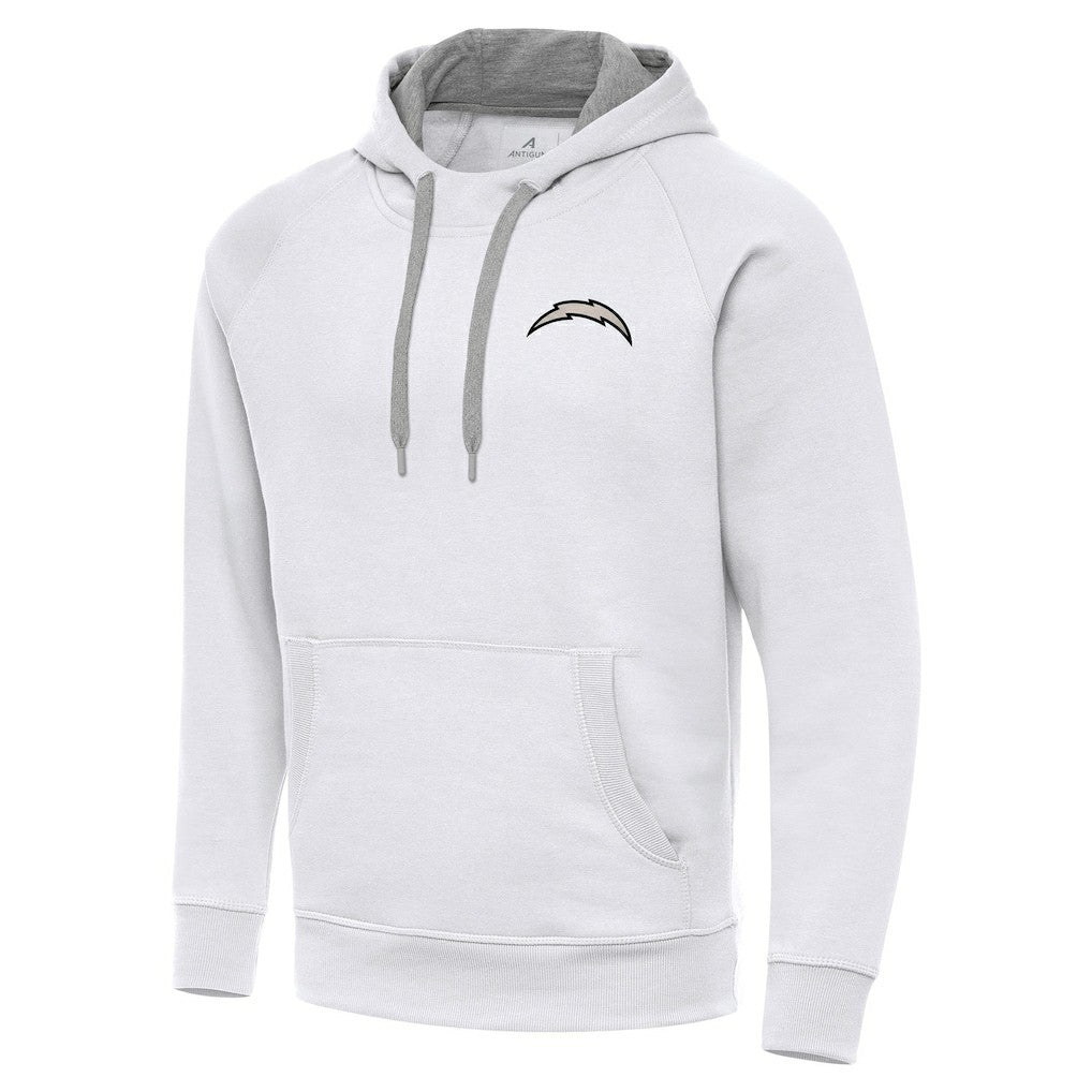 Los Angeles Chargers Antigua Brushed Carbon Victory Pullover Hoodie - White for sale
