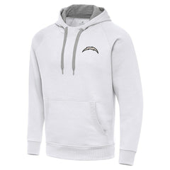 Los Angeles Chargers Antigua Brushed Carbon Victory Pullover Hoodie - White for sale
