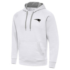 New England Patriots Antigua Brushed Carbon Victory Pullover Hoodie - White on sale