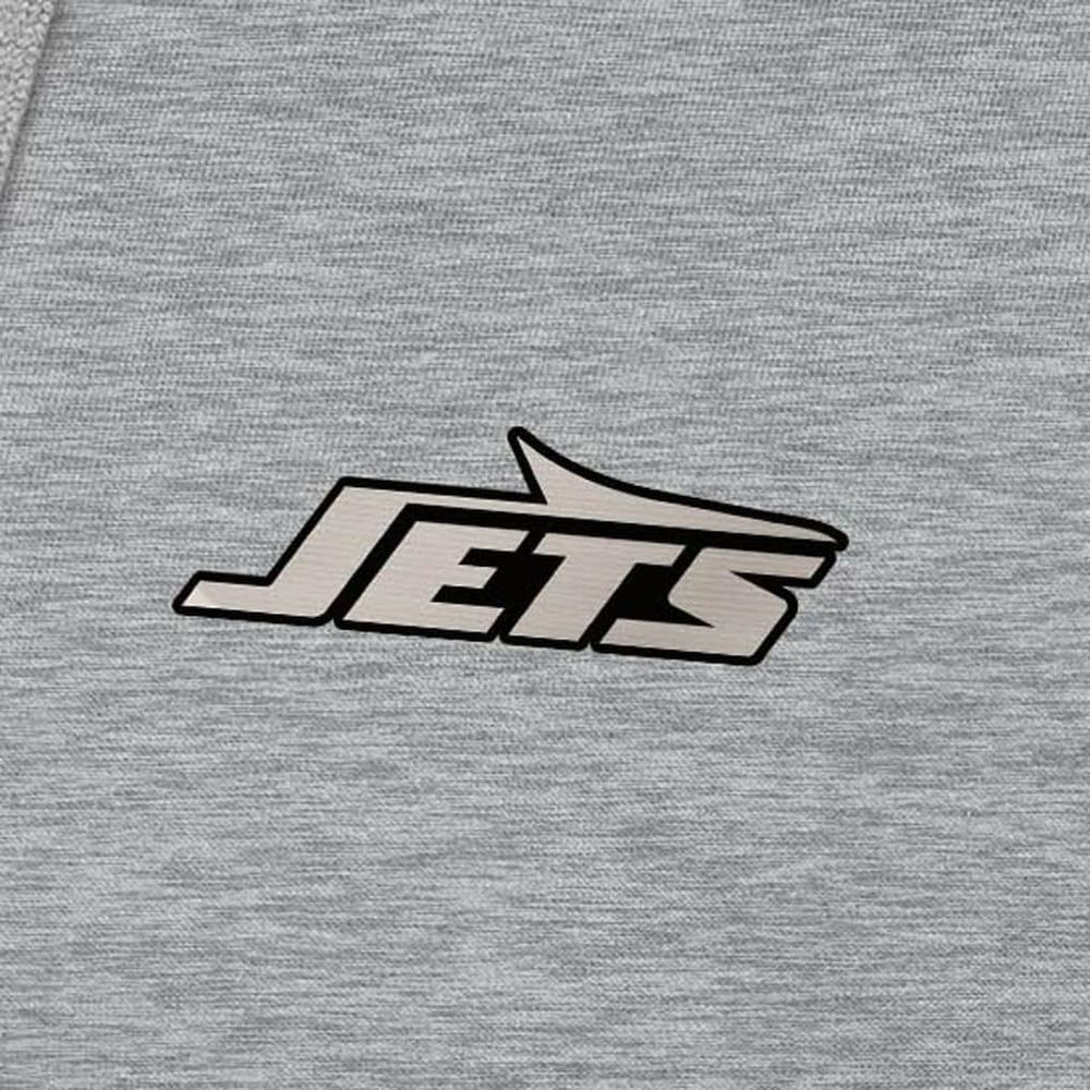 New York Jets Antigua Brushed Carbon Victory Pullover Hoodie - Heather Gray on sale