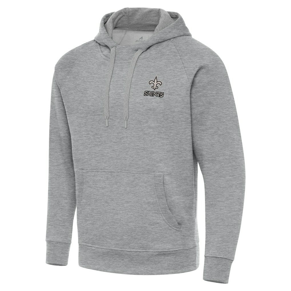 New Orleans Saints Antigua Brushed Carbon Victory Pullover Hoodie - Heather Gray cheap