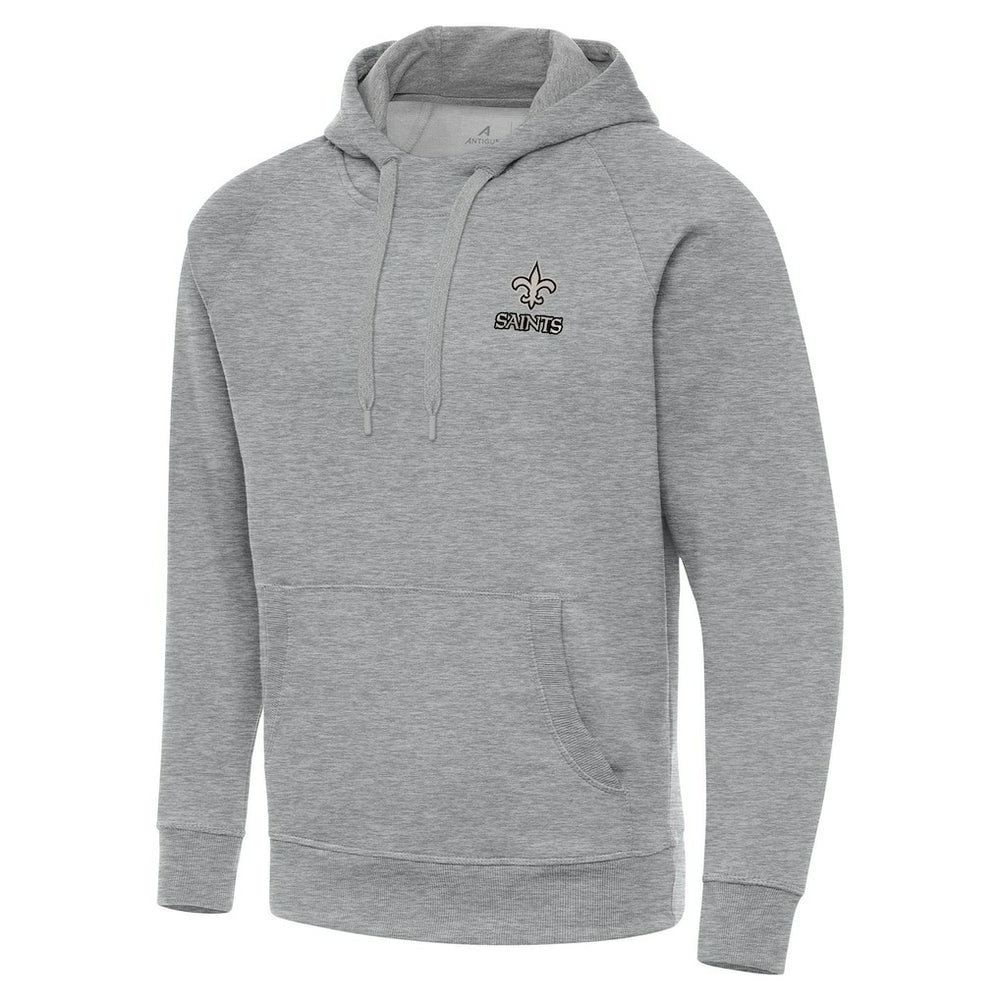 New Orleans Saints Antigua Brushed Carbon Victory Pullover Hoodie - Heather Gray cheap