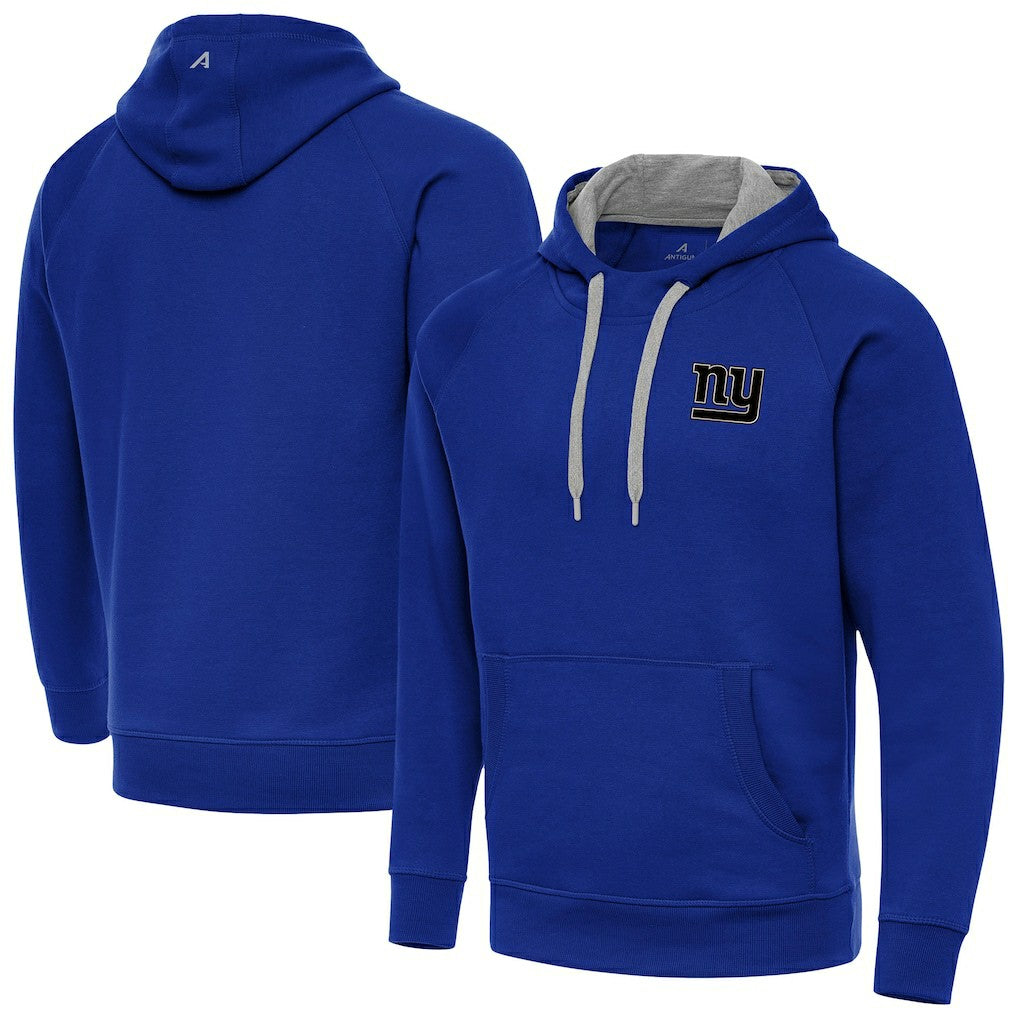New York Giants Antigua Brushed Carbon Victory Pullover Hoodie - Royal on sale