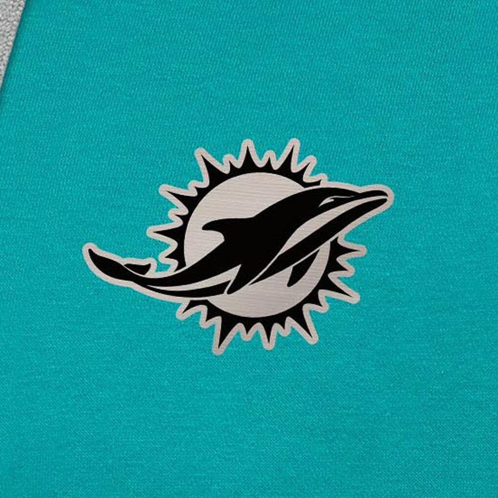 Miami Dolphins Antigua Brushed Carbon Victory Pullover Hoodie - Aqua online