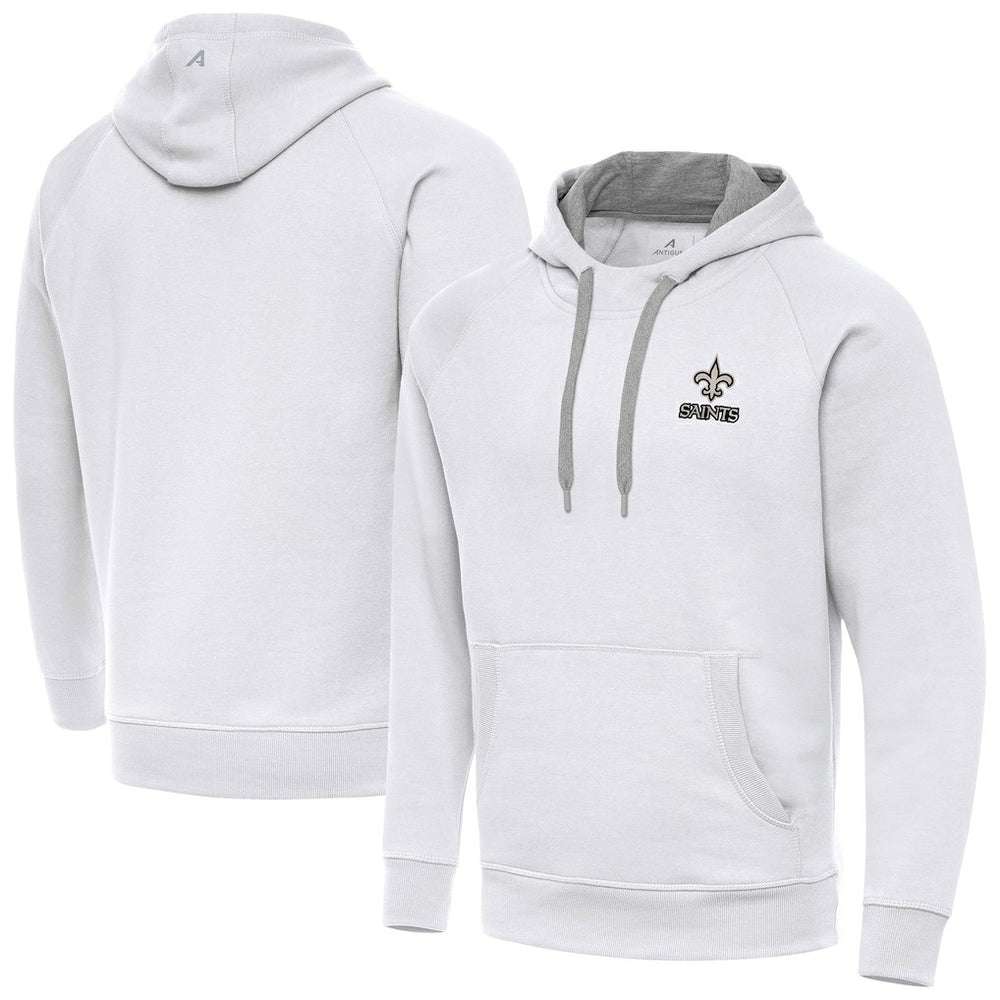 New Orleans Saints Antigua Brushed Carbon Victory Pullover Hoodie - White discount