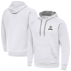 New Orleans Saints Antigua Brushed Carbon Victory Pullover Hoodie - White discount